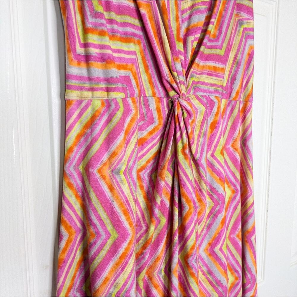 Soft Surroundings Giselli Maxi Dress Small Zigzag Print Twist Front Sleeveless - Picture 5 of 13